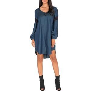 Standards & Practices Women Shelby V-Neck Long-Sleeve Tencel Denim Dress Size XS